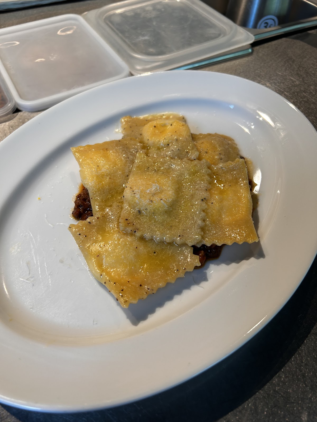 Homemade ravioli in butter sauce